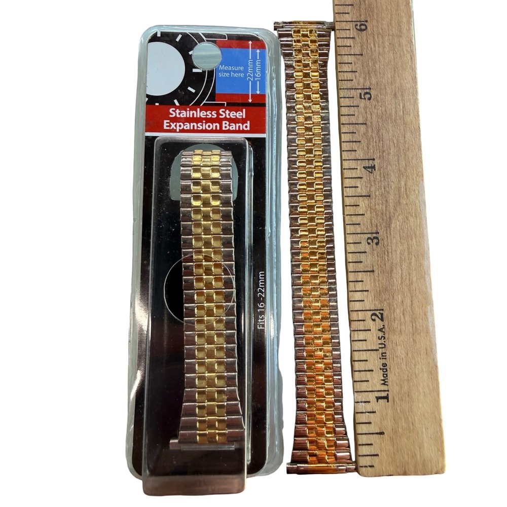 Vintage Expansion Watch Bands Lot 2 Two Tone Stretch Speidel Style 16-22mm